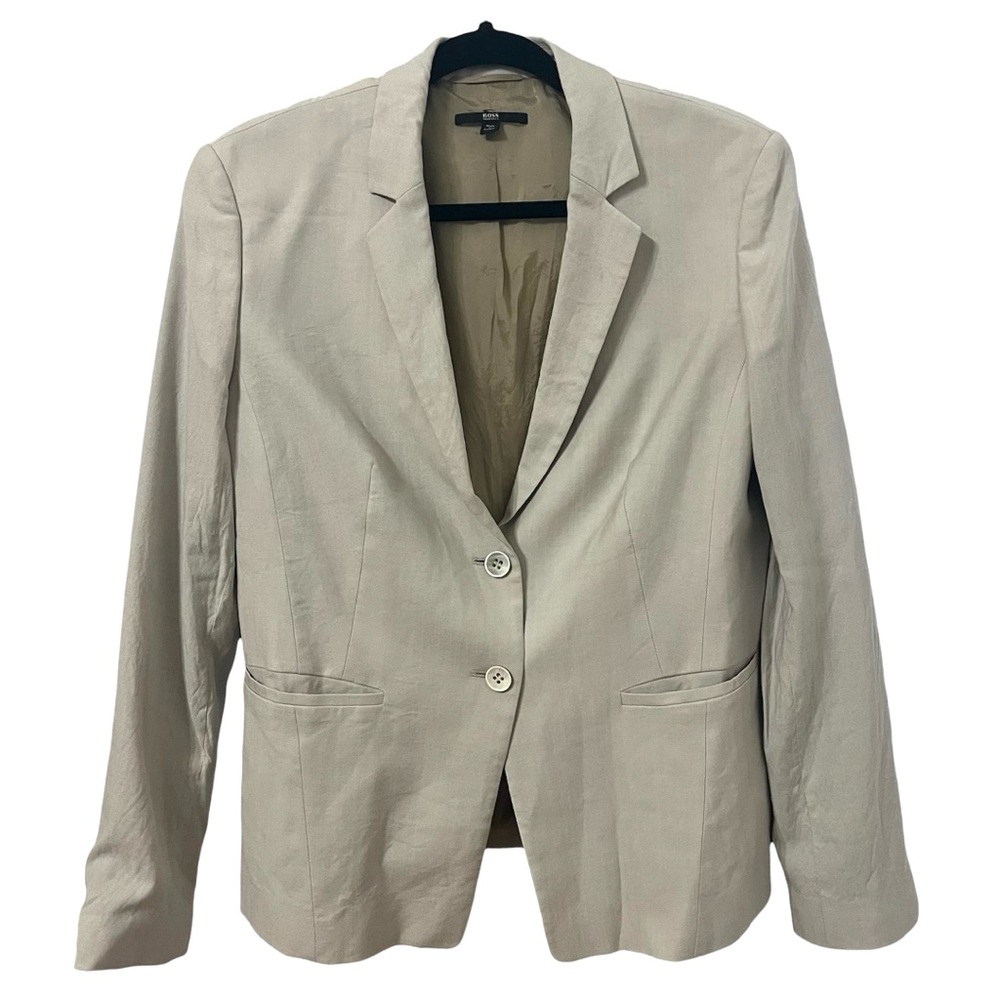 HUGO BOSS Wool Blend Cream Blazer Size 10